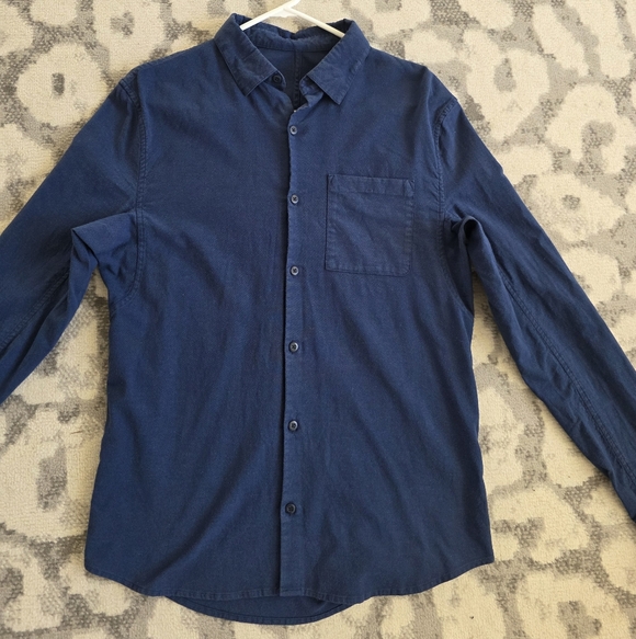 Lululemon Long Sleeve Button Down Shirt BUNDLE OF 2 Gray Blue Mens Medium - Picture 8 of 11